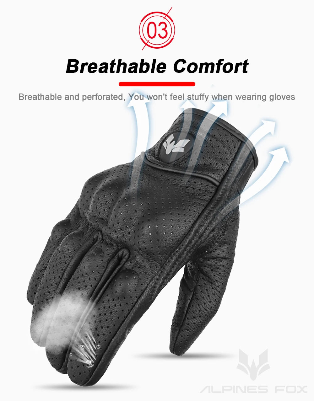 Summer Retro Perforated Leather Motorcycle Gloves