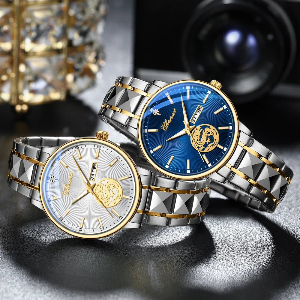 CHENXI Business Luxury Men Watches Quartz Stainless Steel Wrsitwatches