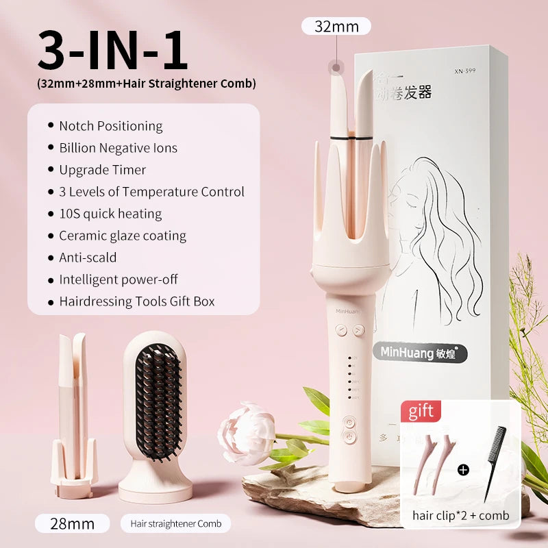 Auto Rotating Ceramic Hair Roller Professional Curling Iron