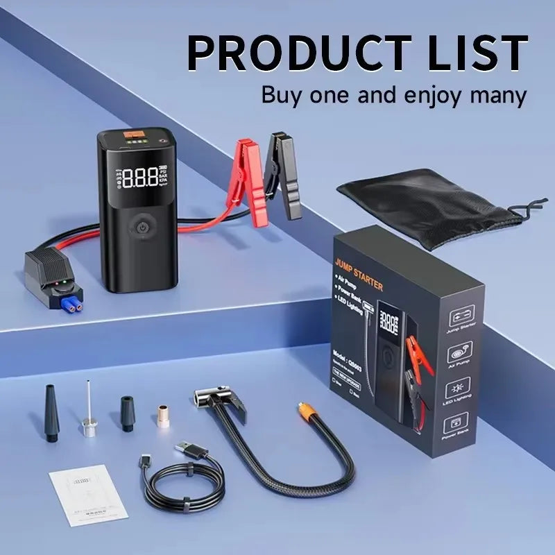 BUVAYE Multifunctional Battery Jump Starter Power Bank