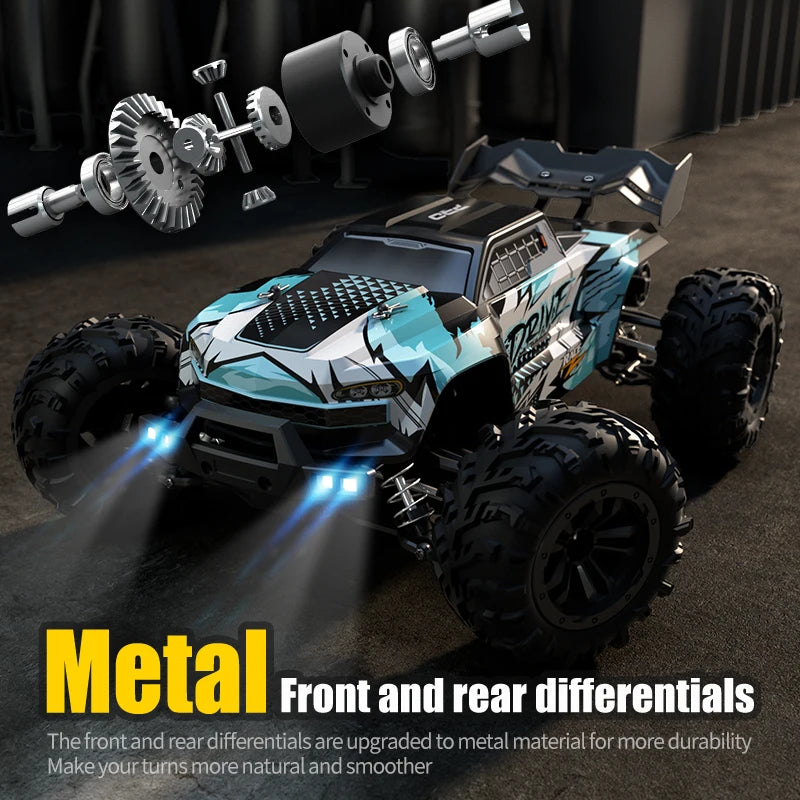 JJRC 1:16 4WD RC Car 70KM/H With Led Lights 2.4G Inductor Remote Control Off-Road Cars