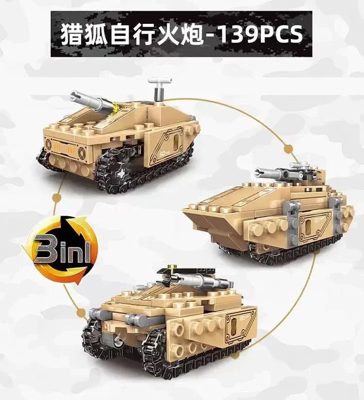 Newest 1028pcs World War 2 Military Vehicle Tank