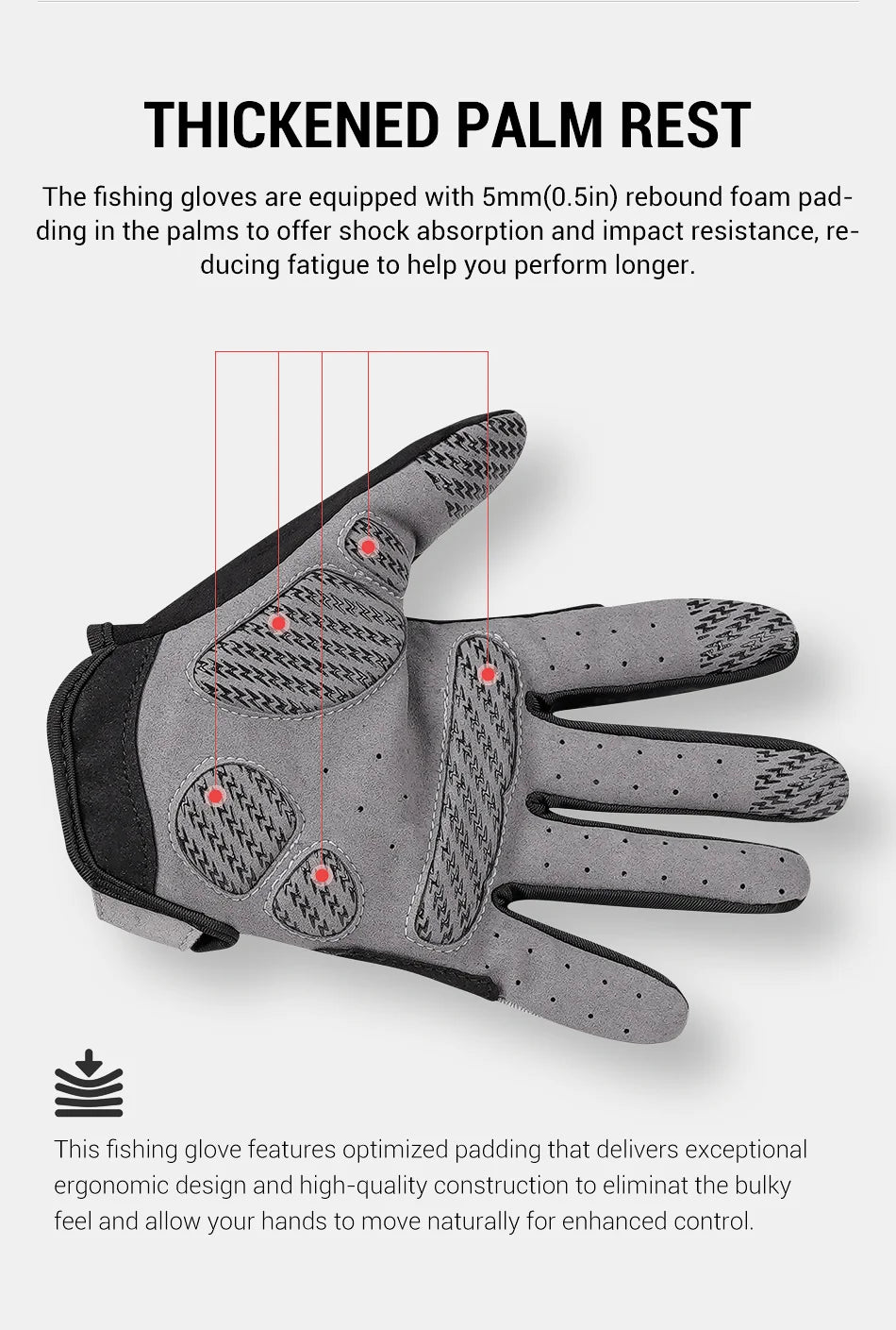 Noeby Fishing Gloves Non-slip Full Finger