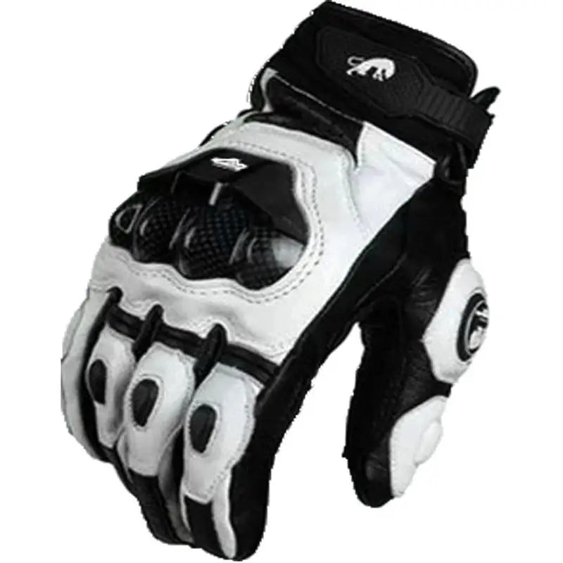 Motorcycle Gloves Black Racing Genuine Leather