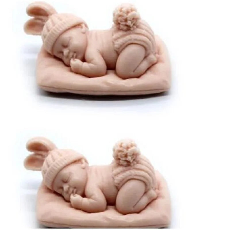 3D Sleep Baby Candle Silicone Mold DIY Cute Child Portrait Plaster Soap Resin Molds