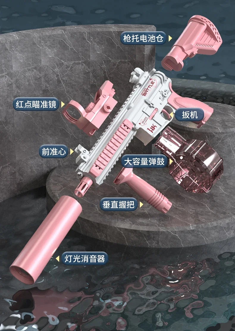 Electric Water Gun M416 Pistol Shooting Lighting Toy Gun