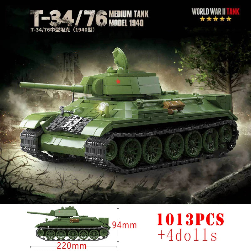 WW2 Military Classic Model Tiger Leopard KV-1 KV-2 IS-2 Heavy Tank Collection Model
