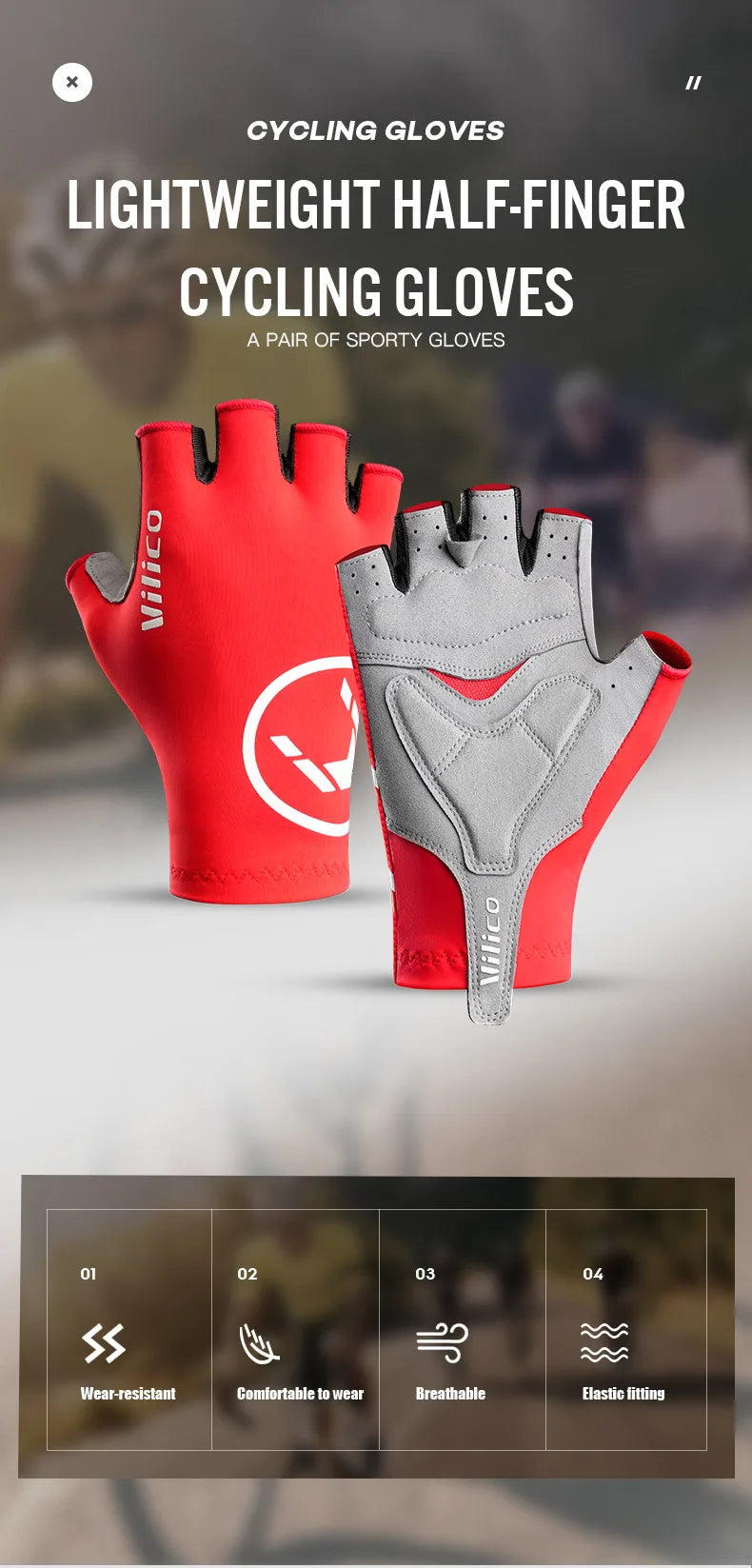 Breaking Wind Cycling Half Finger Gloves