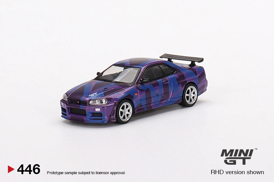 MINIGT 1/64 Nissan Skyline GT-R (R34) V-Spec II Alloy Car Model