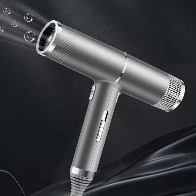 Low noise cold and hot negative ion hair dryer