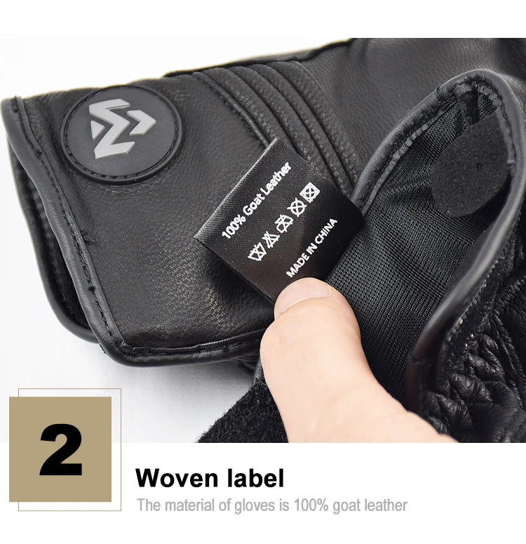 Men Retro Genuine Leather Motorcycle Gloves