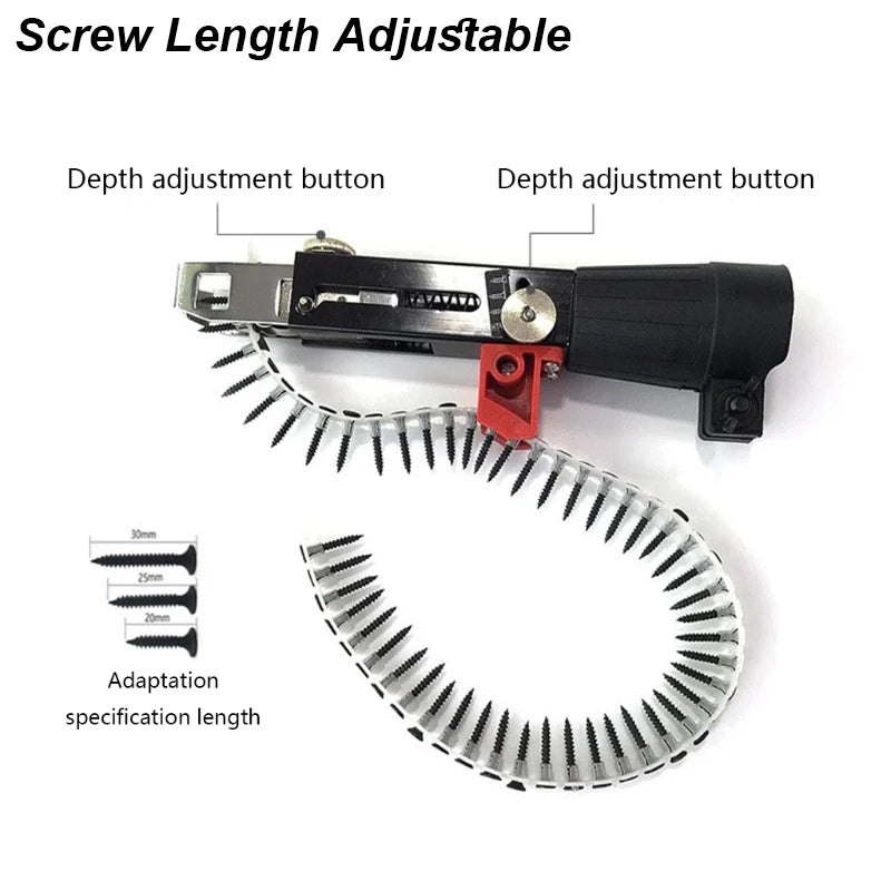 Automatic Screw Driver Chain Nail Gun Adapter Electric Drill Nozzle