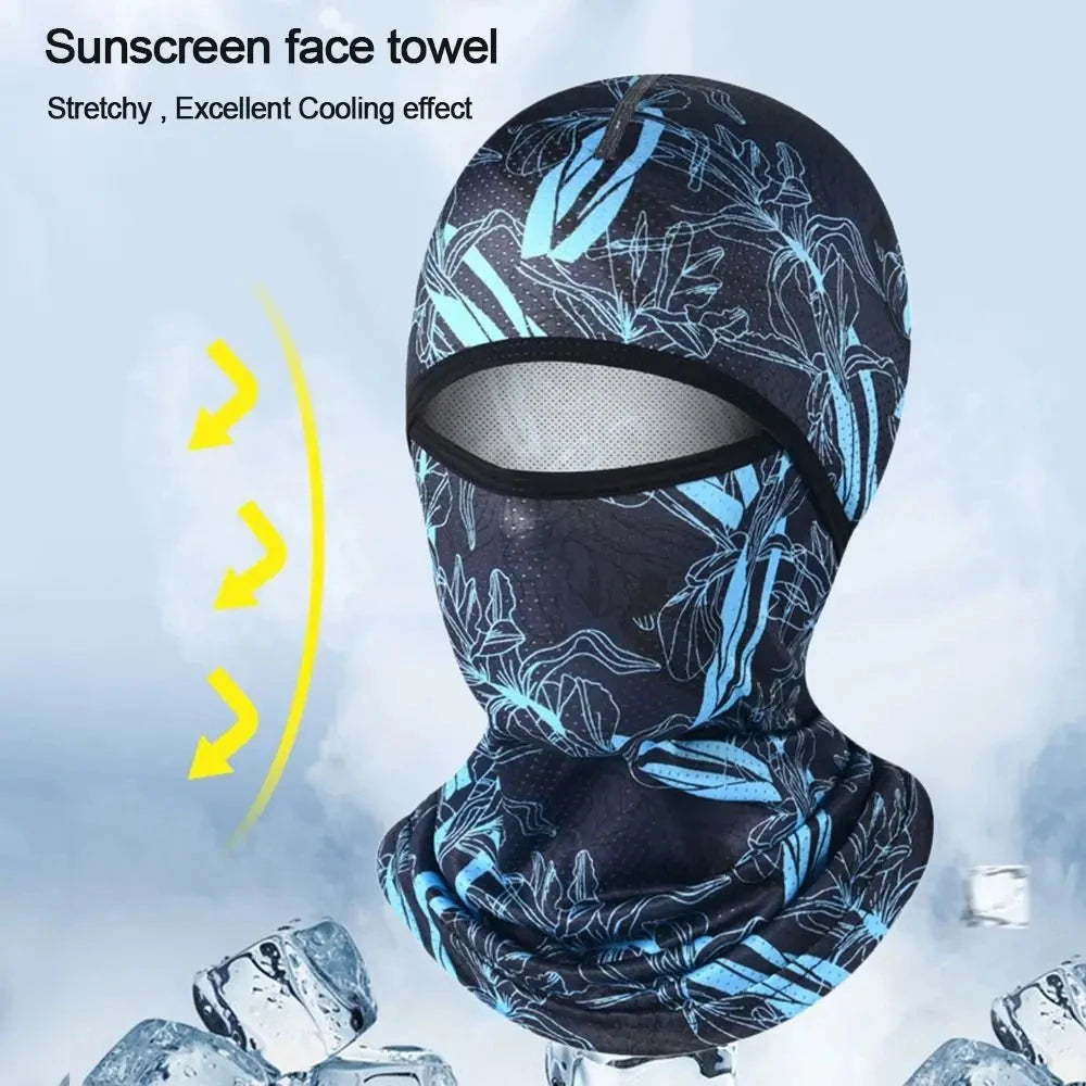 Summer Cool Balaclava Ice Silk Cycling Full Face Cap Sun Anti-UV Protection