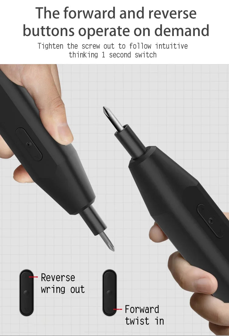 13pcs Compact 3.6V USB-Rechargeable Cordless Screwdriver