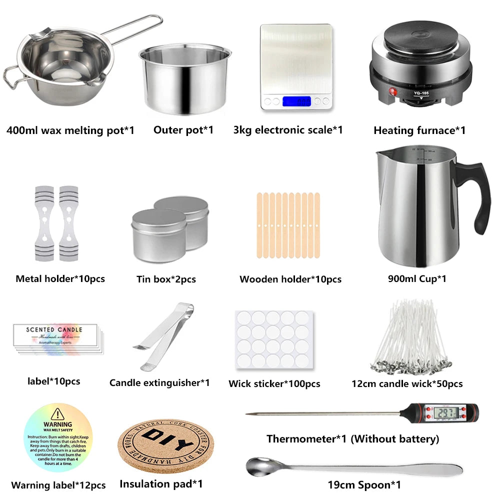 1 Set Candle Making Kit Pouring Pot Candle Making Supplies Tools Kit