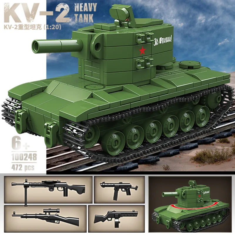 WW2 Military Classic Model Tiger Leopard KV-1 KV-2 IS-2 Heavy Tank Collection Model