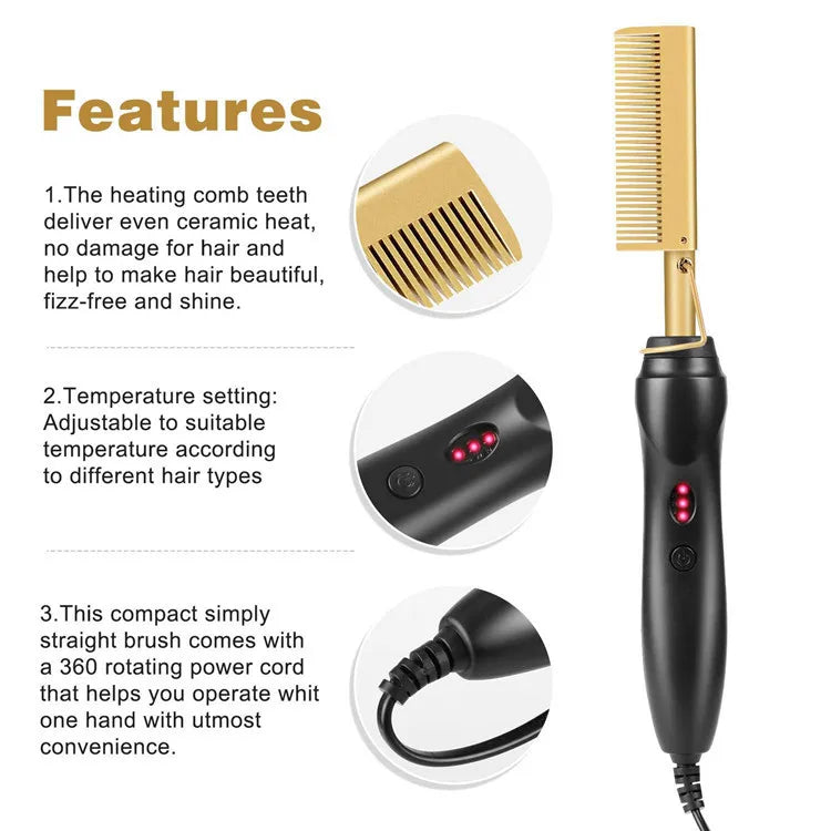 Hot Comb Hair Straightener Brush Hot Comb