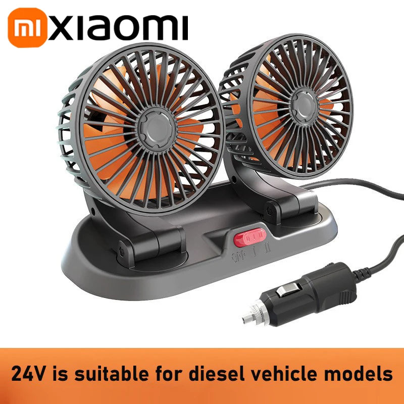 Xiaomi Car Fan 360° Adjustable 3 Head Air Fan Automotive Electric Fan