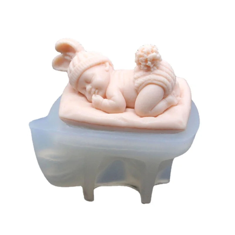 3D Sleep Baby Candle Silicone Mold DIY Cute Child Portrait Plaster Soap Resin Molds
