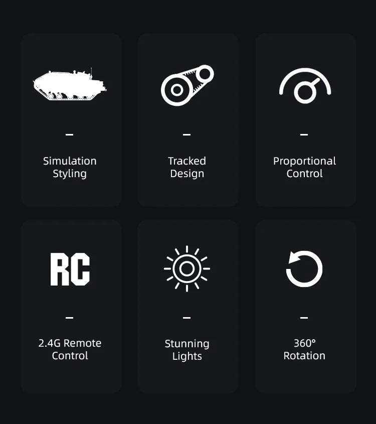 2.4G JJRC C8812 Full Scale Tracked RC Tank Remote Control Car