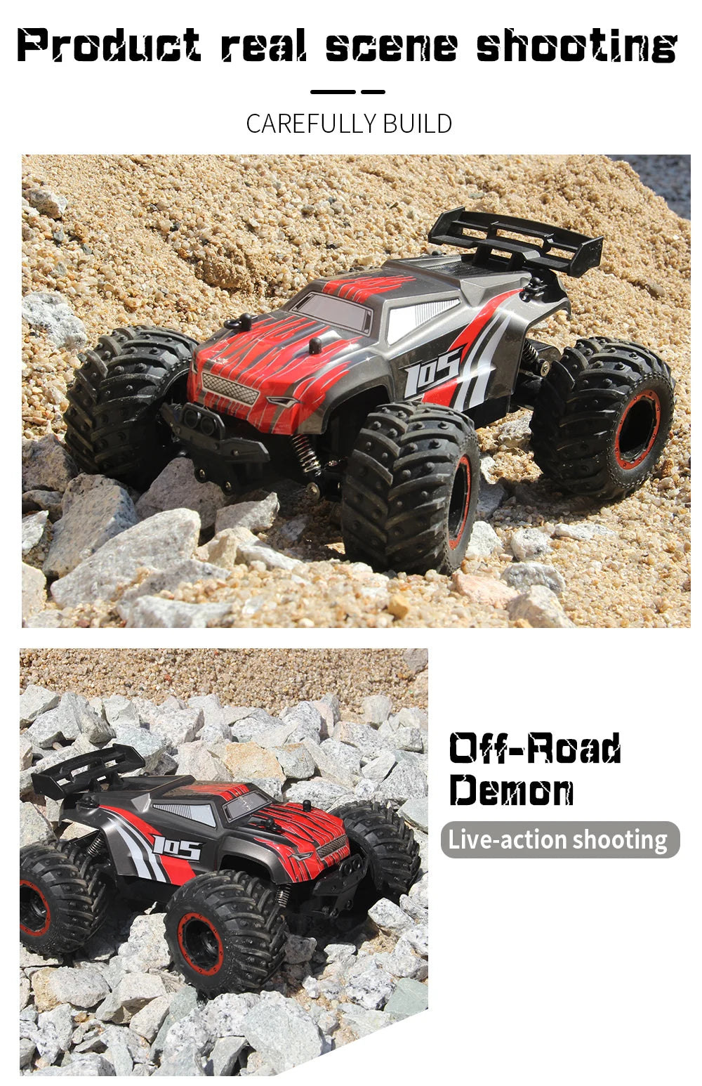 JJRC 1:16 4WD RC Car 70KM/H With Led Lights 2.4G Inductor Remote Control Off-Road Cars