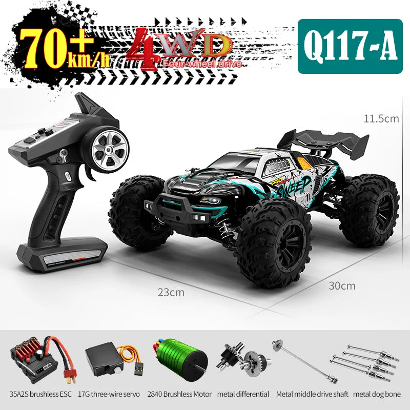 JJRC 1:16 4WD RC Car 70KM/H With Led Lights 2.4G Inductor Remote Control Off-Road Cars