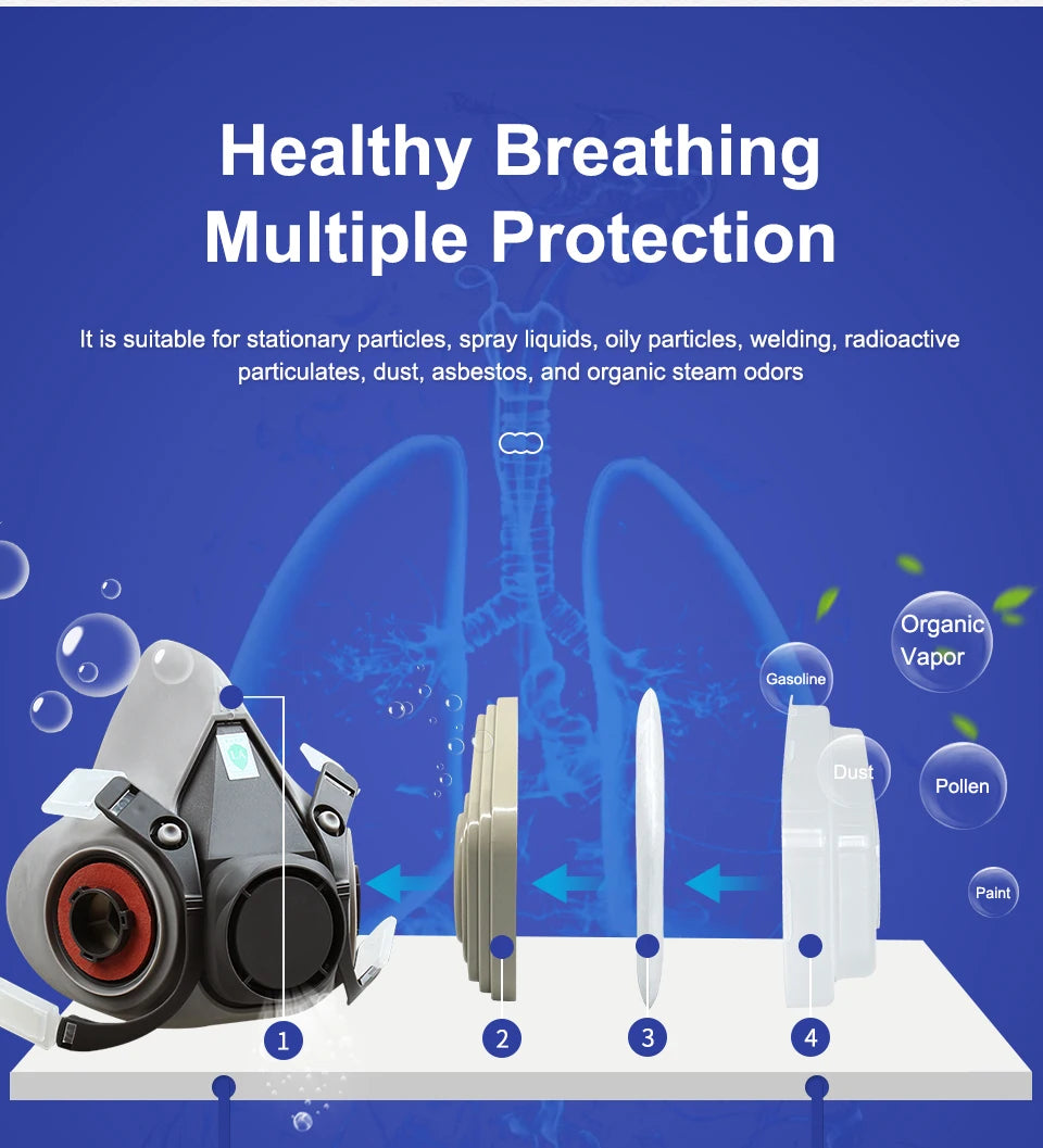6200 Gas Mask Half-face Dust Shield