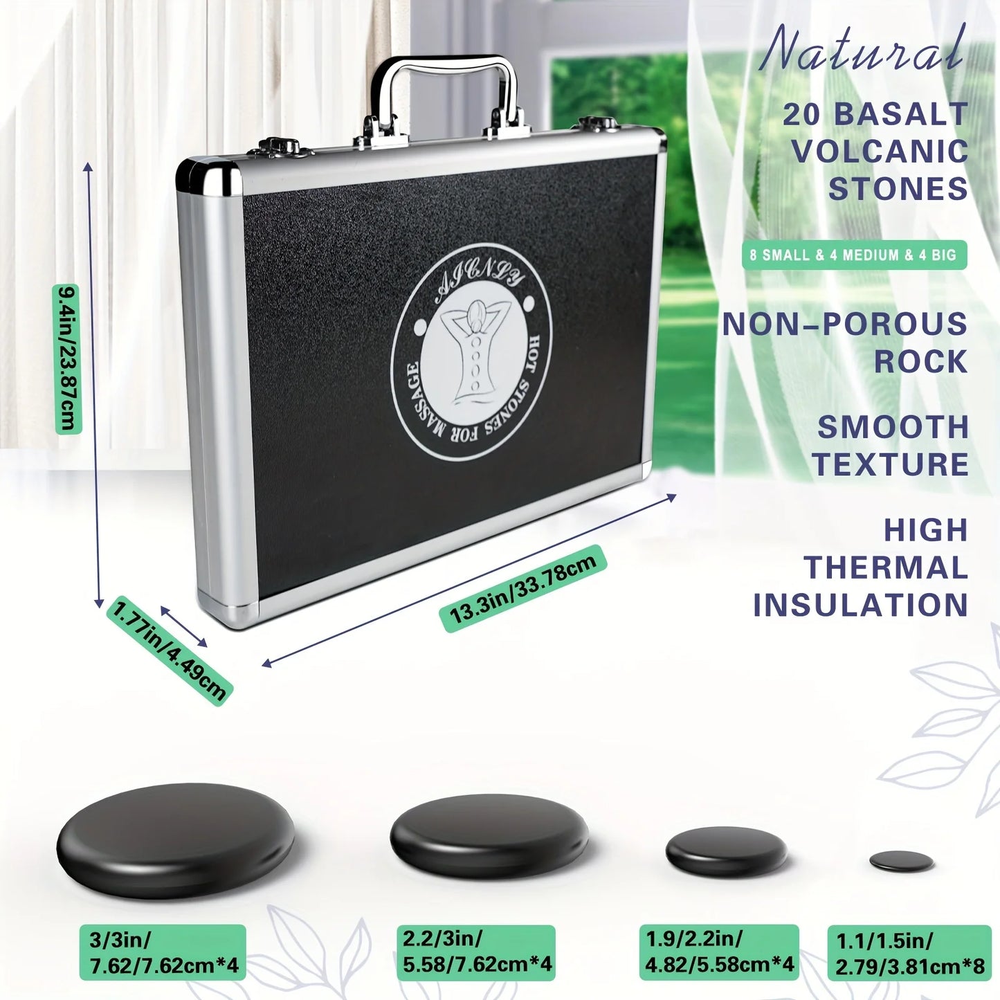 HOT STONE MASSAGE SET WITH TEMPERATURE ADJUSTMENT