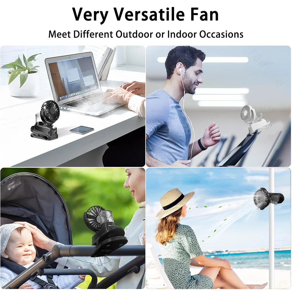 Portable Clip Fan Rechargeable Desktop Fan