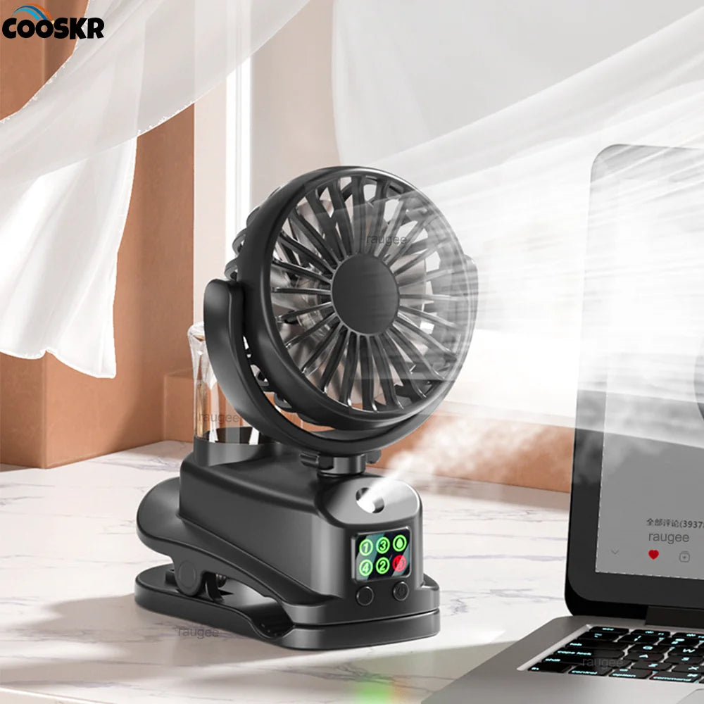 Portable Clip Fan Rechargeable Desktop Fan