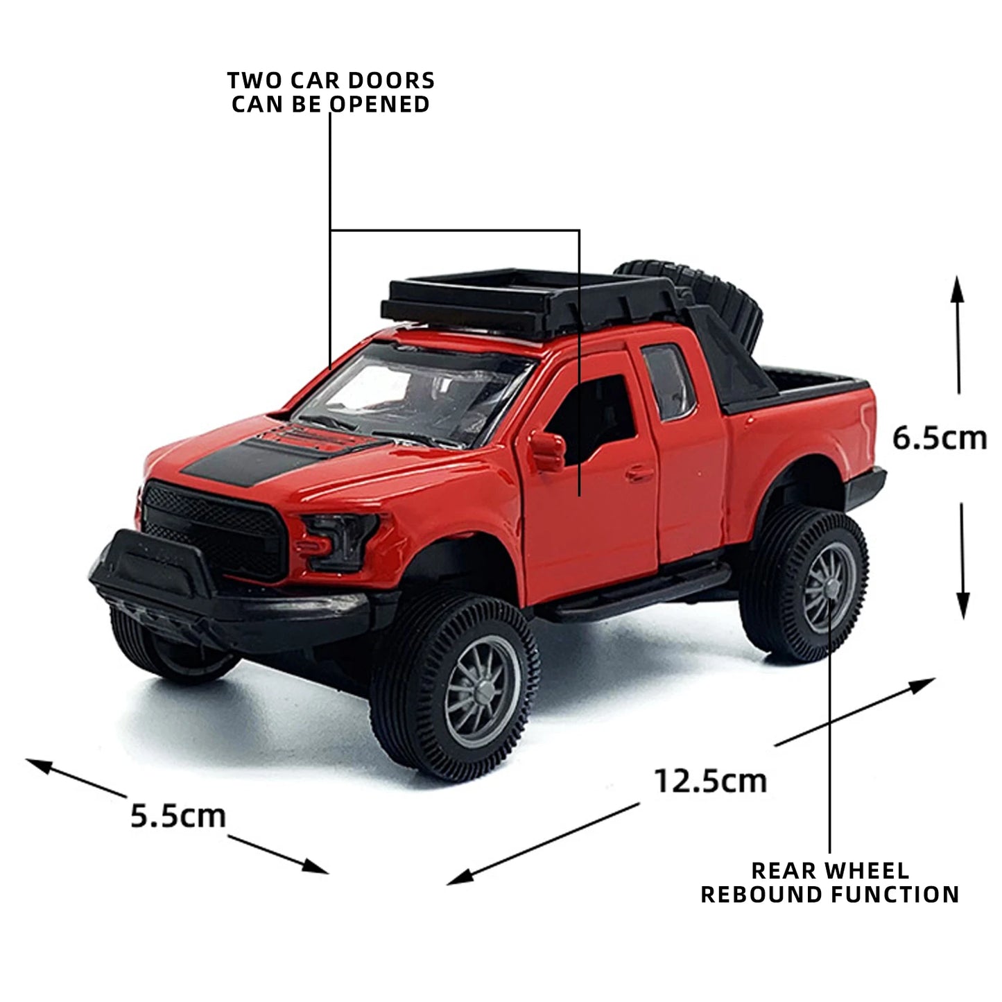 1:36 Scale F-150 Alloy Car Model - Spring-Back Action Toy