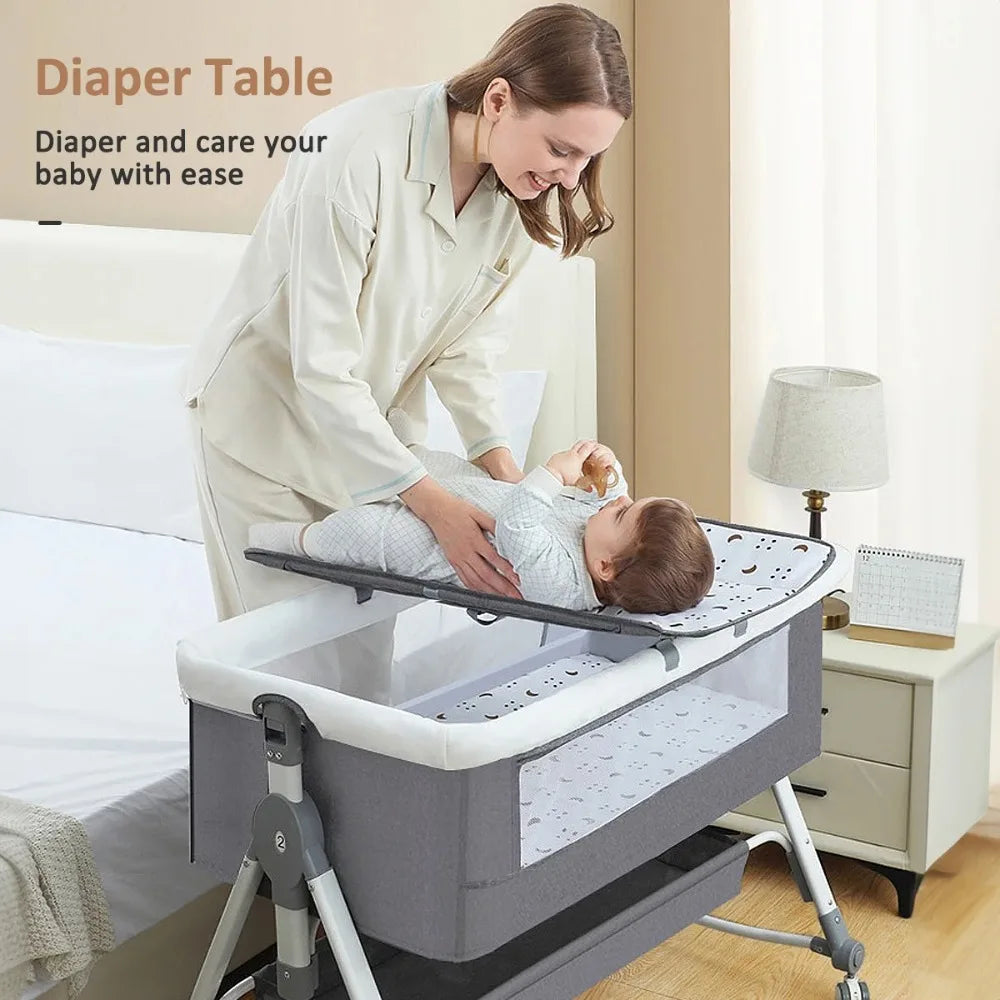 Baby Bassinet, 5-in-1 Infant Bedside Crib