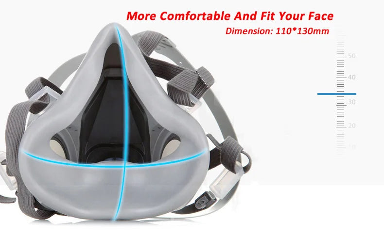 6200 Dust Gas Mask Filters Suit Industrial Half Face Painting Spraying Respirator
