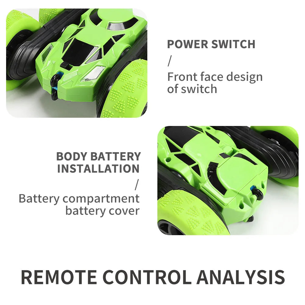 RC Stunt Car Children Double Sided Flip Remote Control 360 Rotation