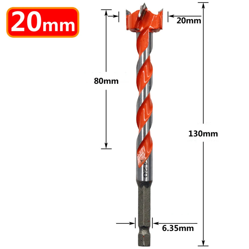 1PC Extended Woodworking Hole Opener Alloy Thread Drill Bit
