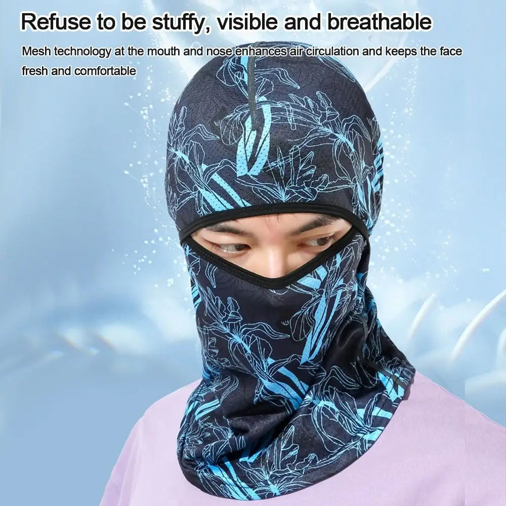 Summer Cool Balaclava Ice Silk Cycling Full Face Cap Sun Anti-UV Protection
