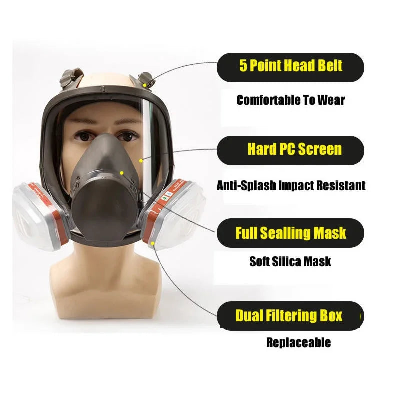 SJL 27 In 1 6800 Industrial Painting Spraying Respirator Gas Mask