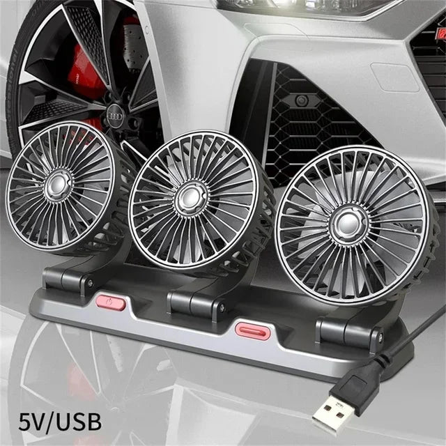 5V Triple Head Car Fan