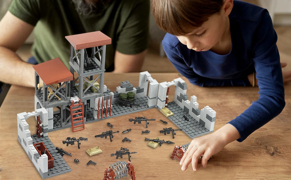 WW2 Army Military Base Model Building Kits Boys Toys