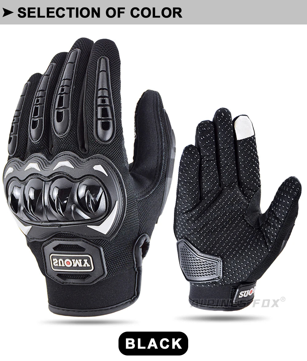 VEMAR Summer Motorcycle Gloves Men Black Full Finger Touchscreen