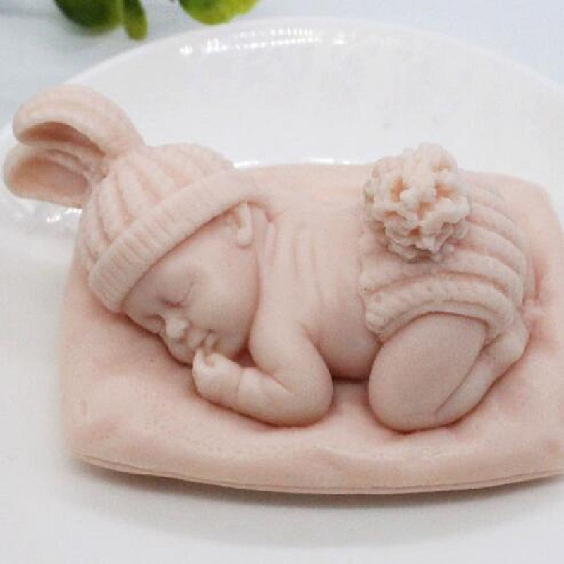 3D Sleep Baby Candle Silicone Mold DIY Cute Child Portrait Plaster Soap Resin Molds