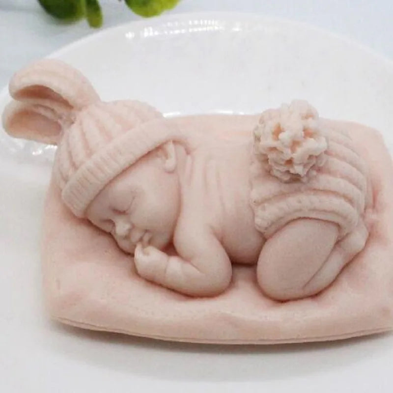3D Sleep Baby Candle Silicone Mold DIY Cute Child Portrait Plaster Soap Resin Molds