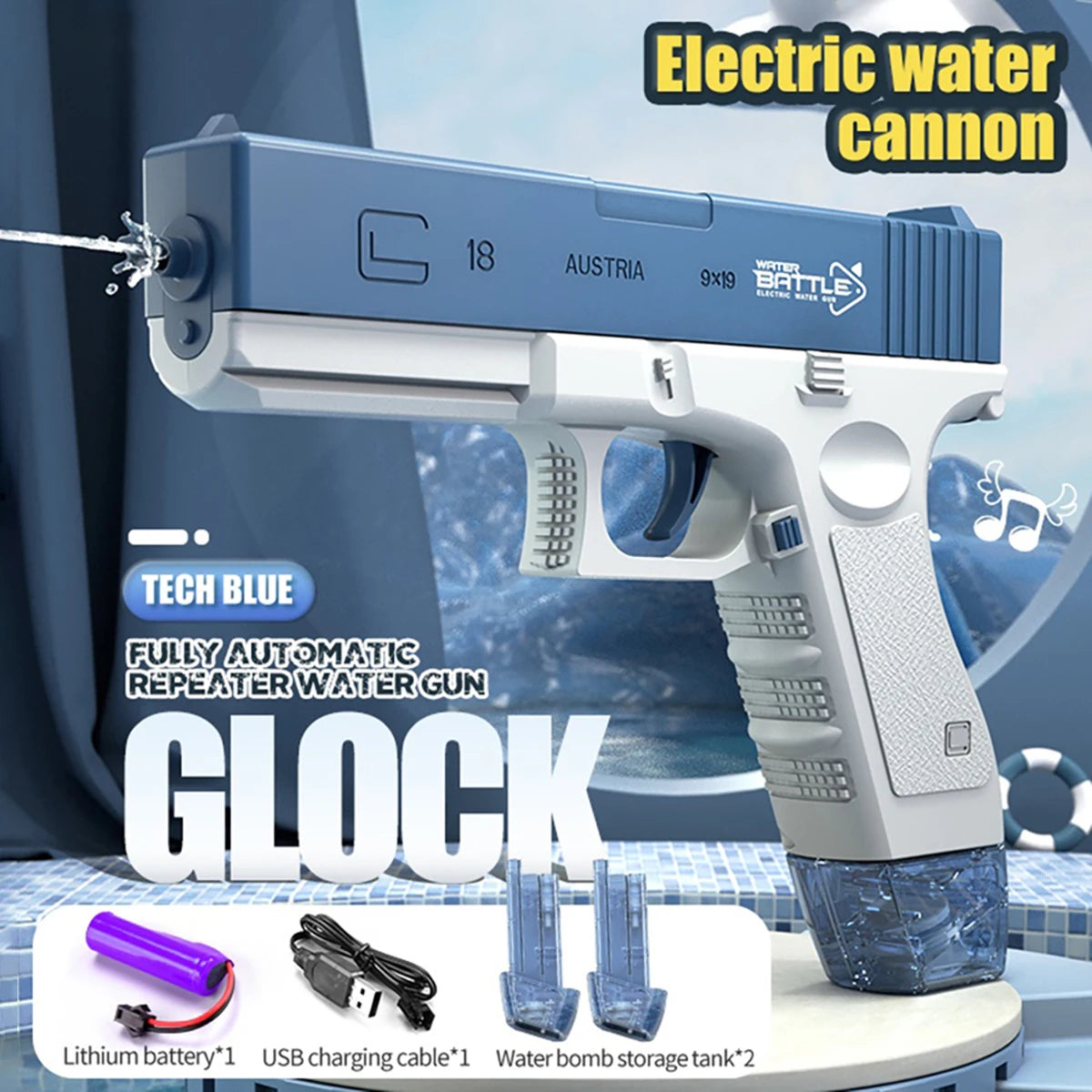 Electric Water Gun Rechargeable Automatic Spray Gun