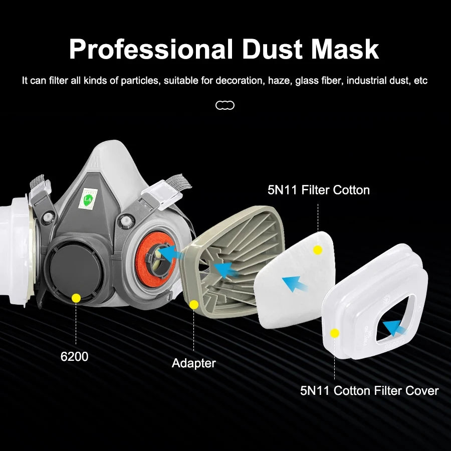 6200 Gas Mask Half-face Dust Shield