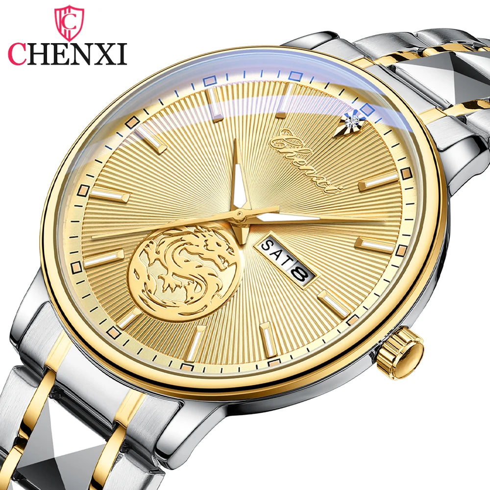 CHENXI Business Luxury Men Watches Quartz Stainless Steel Wrsitwatches