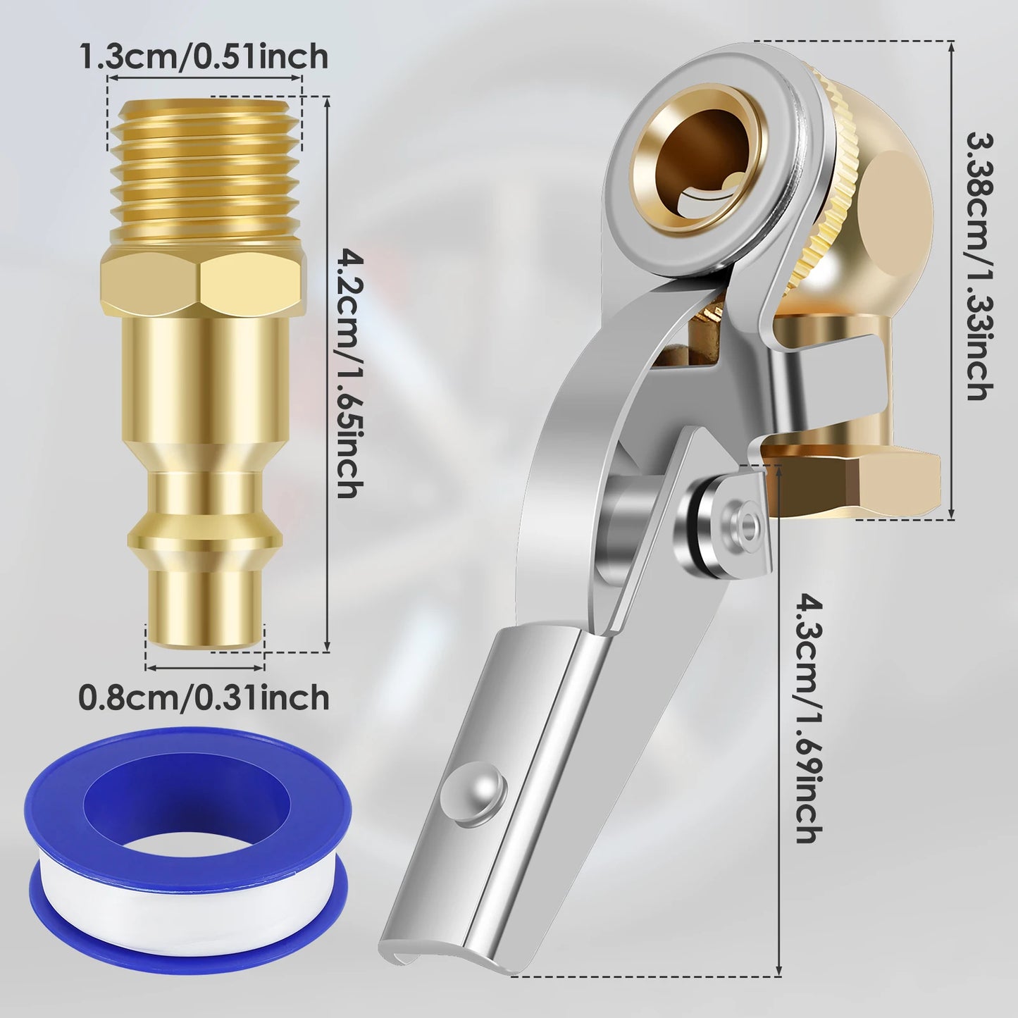 Car Tire Air Chuck Inflator Pump Valve Connector