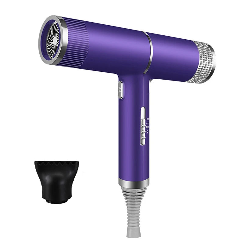Low noise cold and hot negative ion hair dryer