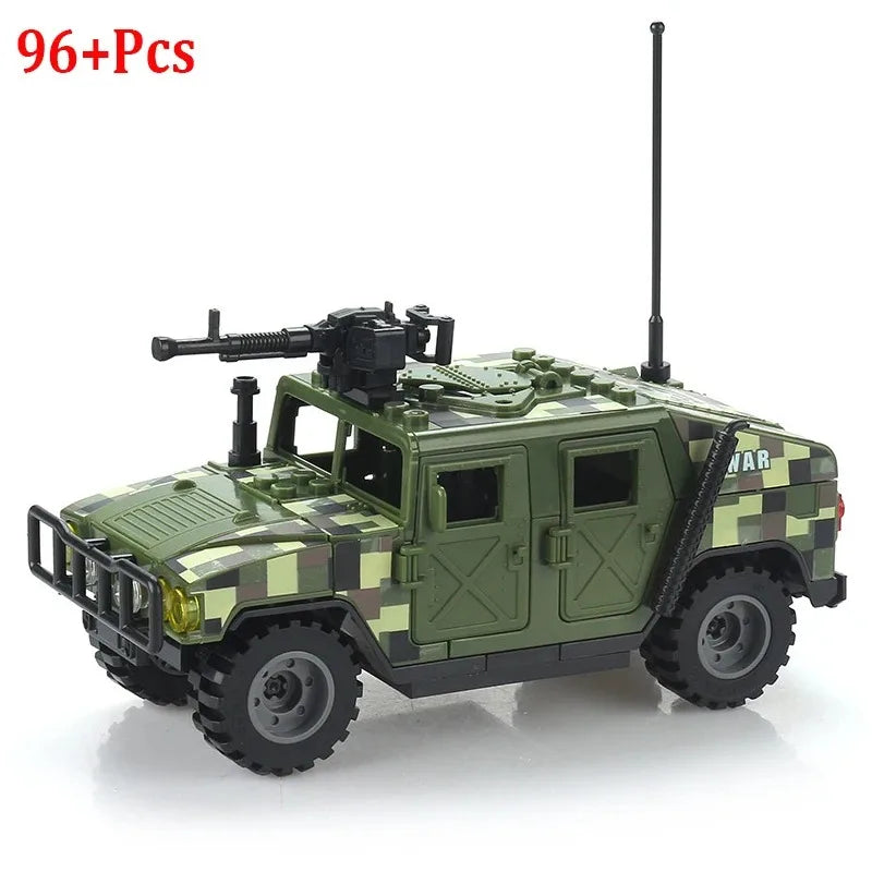 WW2 Military Armored Off Road Vehicle Building Blocks Army Vehicle