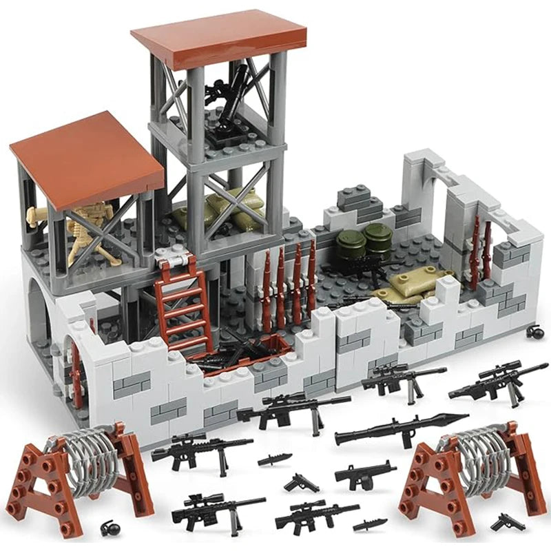 WW2 Army Military Base Model Building Kits Boys Toys