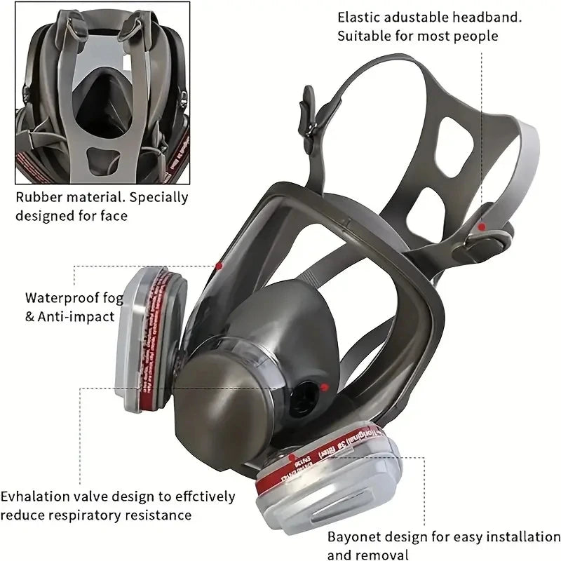 SJL 27 In 1 6800 Industrial Painting Spraying Respirator Gas Mask